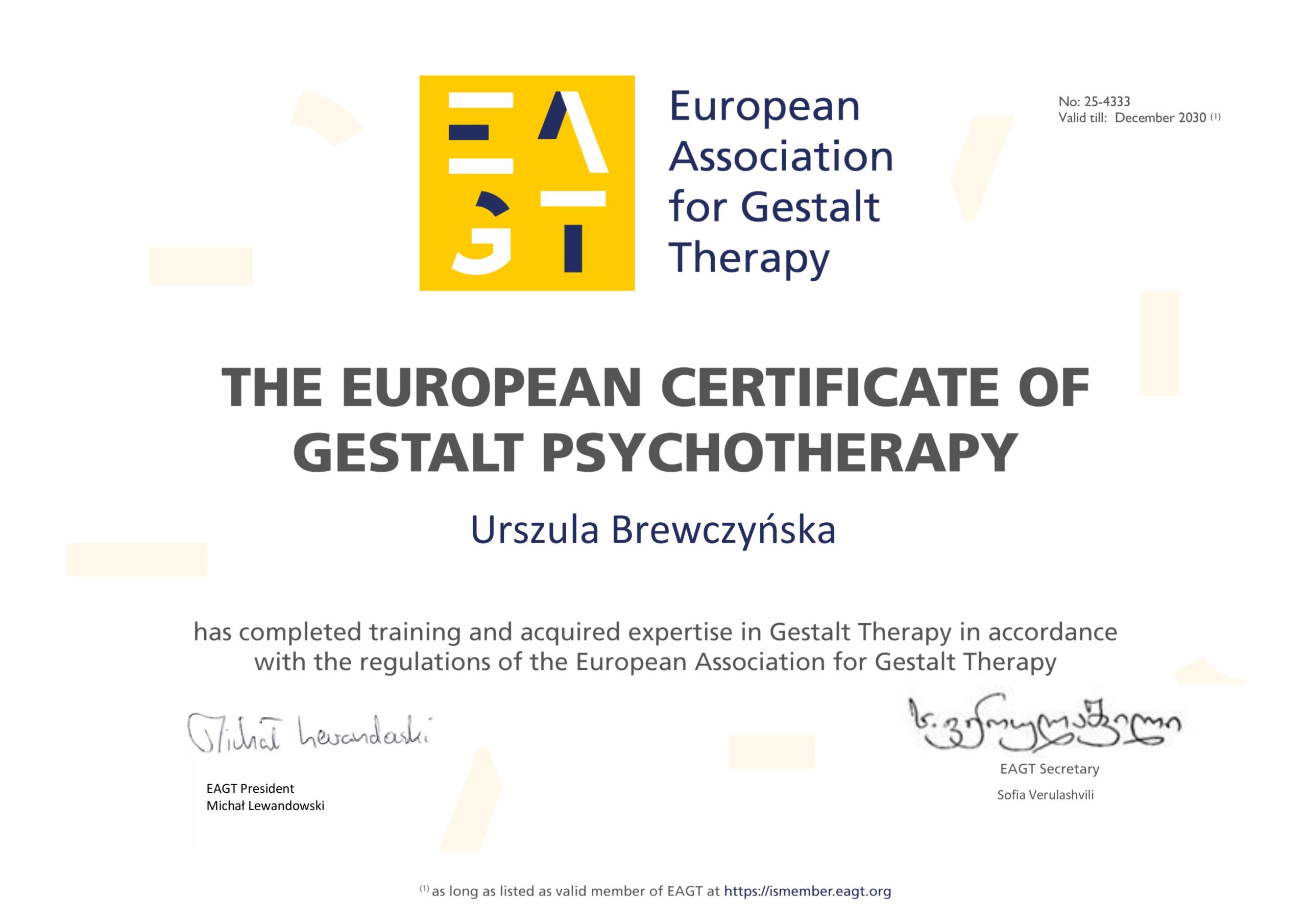 Kwalifikacje psychoterapia Gestalt Kraków